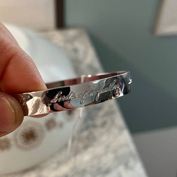 Kate Spade Shiny Silver Best Friend Engraved Bangle - Picture 4 of 6